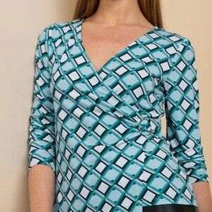 Long Sleeve Wrap Top with Ring Buckle